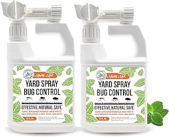 Mighty Mint Peppermint Oil Lawn & Yard Bug Control Spray – Natural Outdoor Pest Repellent for Fleas, Ticks, Mosquitoes, Ants, and More – Plant-Based, Extra-Strength Formula – 32 oz (Pack of 2)