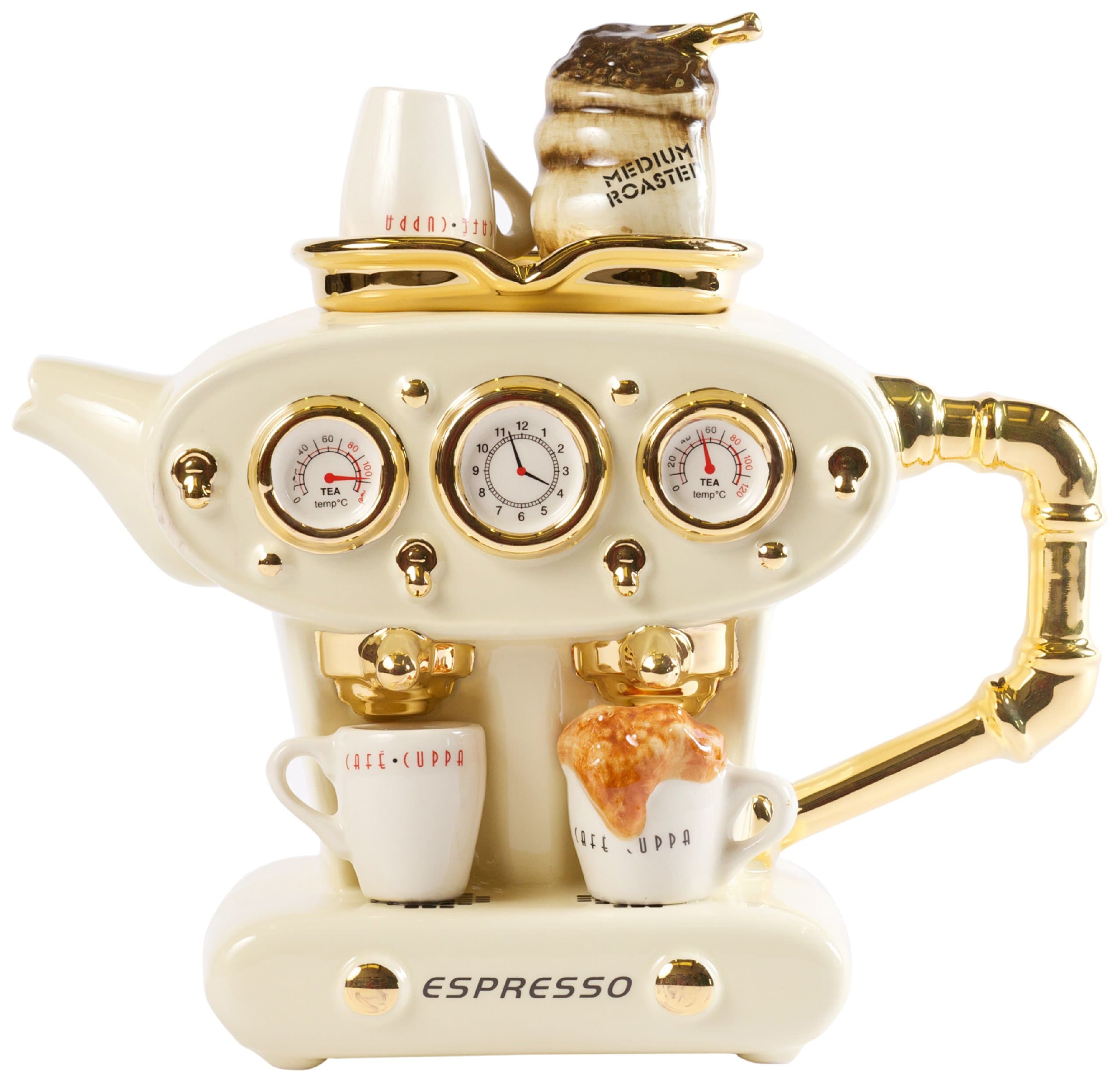 Double Espresso Teapot, Cream