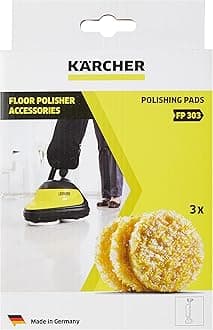Karcher Polishing Pads (3-Pack) for FP 303 Floor Polisher, Replacement Pads for Stone, Linoleum, and PVC Floors, for a High-Gloss, Professional Finish