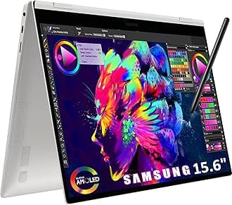 Samsung Galaxy Book Pro 360 2-in-1 Laptop for Creator, Photographer, Designer (15.6" FHD Touchscreen, Intel Core i7-1260P, 16GB RAM, 1TB SSD, Stylus) Fingerprint, Backlit KB, Win 11 Pro, NP950QED
