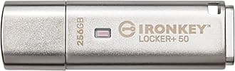 Kingston Ironkey Locker+ 50 256GB Encrypted USB Flash Drive | USB 3.2 Gen 1 | XTS-AES Protection & TAA Compliant | Multi-Password Security Options | IKLP50/256GB