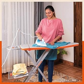Bathla X-Pres Ace Ironing Board | Foldable & Height Adjustable | Table with Iron Holder & Wire Manager | Quick Pressing with Aluminised Table Cover | 2 Year Warranty | Silver