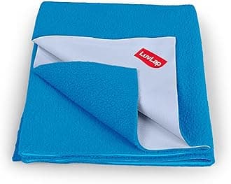 LuvLap Instadry Anti-Piling Fleece Extra Absorbent Quick Dry Sheet for Baby, Baby Bed Protector, Waterproof Baby Sheet, Small Size 100x140cm, Pack of 1, Royal Blue