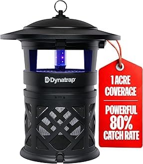 Dynatrap DT2030SR Fly Traps Outdoor - Mosquito & Flying Insect Killer for 1 Acre – Kills Mosquitoes, Flies, Gnats, Wasps - Bug Zapper Alternative - Black