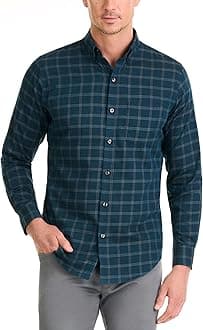 Men's No-Iron Long Sleeve Button Down Shirt, Comfortable Stretch Fabric