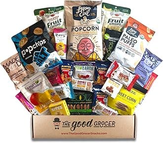GLUTEN FREE and VEGAN (DAIRY and FIG FREE) Healthy Snacks Care Package (25 Ct): Cookies, Bars, Chips, Fruit, Nuts, Trail Mix, Gift Box Sampler, Office Variety, College Student Care Package, Gift Basket Alternative