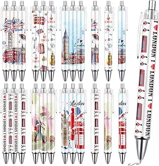 London Ballpoint Pens Set - 24PCS London Travel Souvenirs United Kingdom England Pens London City Gift Pen British Deck Bus Tower Bridge BallPoint Pens for Office School Supplies Traveler Gift