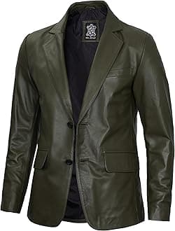 Leather Blazer for Men - Black & Brown Real Lambskin Casual Men's Leather Jacket Coats