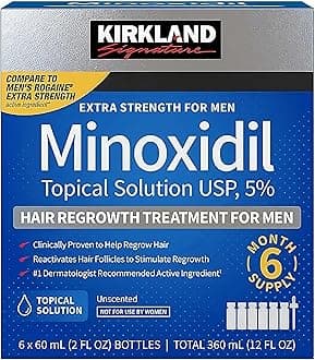 6 Months - Kirkland Generic Minoxidil 5% Mens Hair Loss Regrowth - Total 12 Oz