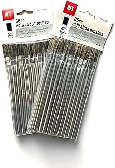 Harbor Freight Tools Horsehair Bristle Acid Shop Brushes, 1/2-inch (2 Packs of 36)