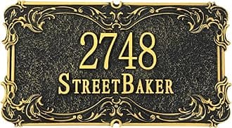 Address Plaque Cast Metal - (11.8 x 6.8 inch) Custom Address Sign,House Number Plaque Sign,Address House Numbers for Outside House,Apartment,Garage,Farmhouse,Drive Way,Street WALL MOUNTED