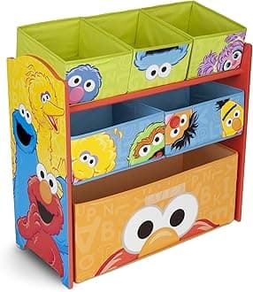 Delta Children Sesame Street 6 Bin Design and Store Toy Organizer by
