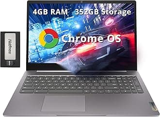 Lenovo Ideapad 3 15.6" FHD Chromebook, Intel Celeron N4500, 4GB RAM, 352GB Storage (64GB SSD+288GB Docking Station Set), ‎Intel UHD Graphics, Full Size Keyboard, Chrome OS, Artic Gray