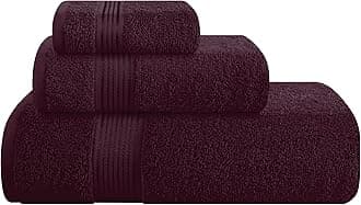 Belizzi Home Ultra Soft 3 Pack Cotton Towel Set, Contains a Bath Towel 28x55 inch, a Hand Towel 16x24 inch & a Wash Coth 12x12 inch, Ideal Everyday use, Compact & Lightweight - Burgundy