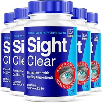 Sight Clear 20/20 Vision Support Supplement for Eyes - 5 Month Supply - Pack of 5