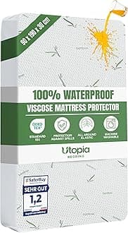 Utopia Bedding Waterproof Viscose Mattress Protector, Single Bed Size 90 x 190 x 30 cm, Premium Viscose Mattress Cover, OEKO-Tex Certified, Breathable and Machine Washable
