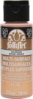 FolkArt Multi-Surface Metallic Paint in Assorted Colors (2 oz), Metallic Bronze