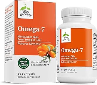 Omega-7 - Dietary Supplement with Essential Fatty Acids - Nutritional Supplement to Support Skin Health with Sea Buckthorn, Berry Pulp & Seed Oil - 60 Softgels