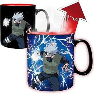 ABYSTYLE Naruto Shippuden Sharingan Heat Change Ceramic Color Changing Coffee Tea Mug 16 Oz. Anime Manga Drinkware Home & Kitchen Gift