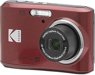 KODAK PIXPRO FZ45-RD 16MP Digital Camera 4X Optical Zoom 27mm Wide Angle 1080P Full HD Video 2.7" LCD Vlogging Camera (Red)