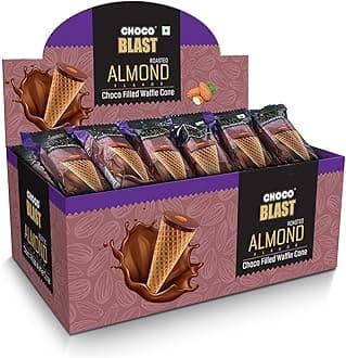 - Pure Temptation Chocoblast Choco-Filled Waffle Cones [20 Pc] Snacks for Kids & Adults- Non-Meltable Gift Pack - Individually Wrapped Chocolate Cone Bites- Roasted Almond