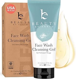 Facial Cleanser; Gel Face Wash with Organic and Natural Anti-Aging Formula; Restorative Gentle Soap for Anti Breakout, Deep Pore Cleansing; Normal, Combo or Acne Prone Skin, Daily Use Men & Women
