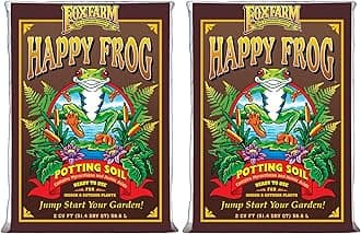 FoxFarm Happy Frog Potting Soil, 2cu ft (Pack of 2) - for Indoor/Outdoor Container Plants, Improves Root Efficiency, pH Adjusted for Optimal Nutrient Uptake - Contains Mycorrhizae and Humic Acids