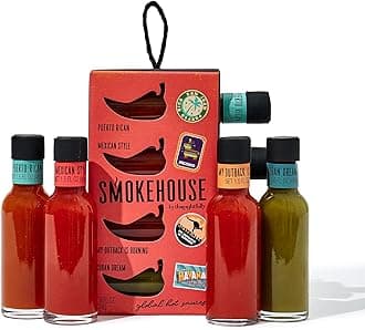 Smokehouse by Thoughtfully Global Hot Sauce Gift Set, Internationally Inspired Flavors Include Puerto Rico, Cuban & More, Set of 4