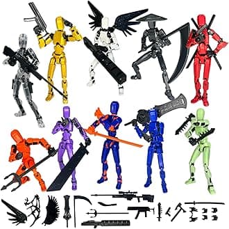 (Assembly Completed) 10 Packs Titan13 Action Figure Set, Dummy 13 3d Printed ActionFigure Toy Gifts for Kids, Robot 13 Action Figure Full Body Mechanical Doll Christmas Birthday Gift for Boys Girls
