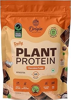 - 100% Natural Plant Based Protein Powder, 845 gm, European Pea Protein Isolate & Pumpkin Seed, Chocolate Flavour with 25g per Protein Per Serve