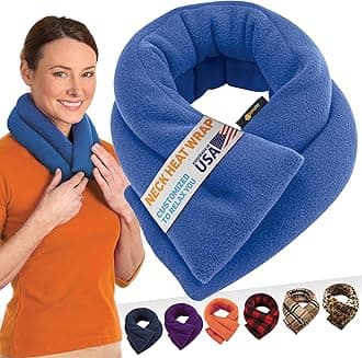 SunnyBay Microwave Heating Pad for Neck and Shoulders, Versatile Bean Bag Moist Heating Pad, Microwavable Neck Wrap and Cool Pack for Deep Pain Relief, Weighted Hot or Cold Therapy (Sky Blue)