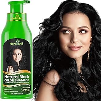 Hair Color Shampoo for Gray Hair – Natural Hair Dye Shampoo – Colors Hair in Minutes – Lasts Up To 3-4 Weeks – 500ML – 3-In-1 Hair Color – Colors, Cleanses, and Conditions (Black)