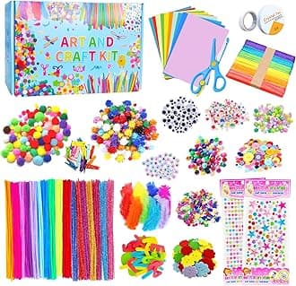 Itopstar Arts and Crafts Supplies Kit Craft Set for Kids-Art Supplies Kids Art Supplies Great for Preschool, Homeschool and Kindergarten DIY Crafting Projects-1500pcs+