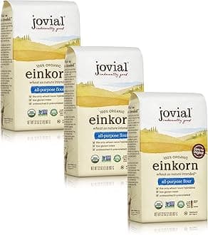Organic Einkorn Unbleached All Purpose Flour - Bread Baking Flour for Sourdough, High Protein, Non-GMO, Organic Pizza & Pasta, European Italian, Glyphosate Free - 32 Oz, 3 Pack