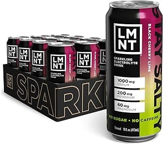 LMNT Sparkling Electrolyte Drink - Black Cherry Lime | 12-Count