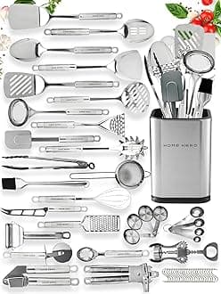 Home Hero 29-pcs Kitchen Utensils Set - Stainless Steel Cooking Utensils Set with Spatula - Kitchen Gadgets & Kitchen Tool Gift Set