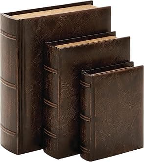 Traditional Dark Brown Faux Leather Box Set