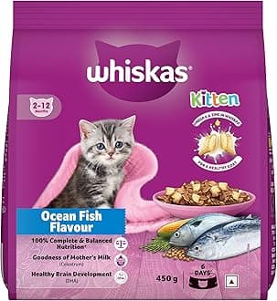 Junior Mother Cat & Kitten (2-12 Months) Dry Cat Food, Ocean Fish Flavour, 450 g, Contains 41 Essential Nutrients, Complete & Balanced Nutrition for Mother Cats & Kittens