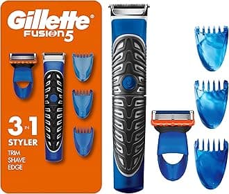Gillette Styler: Beard Trimmer, Men's Razor & Edger, All Purpose Styler, All-in-one Tool, Shave, Trim & Edge, Waterproof, Fusion Razors for Men / Styler, with 3 Comb Attachments