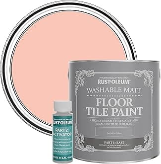Rust-Oleum Peach Washable Matt Floor Tile Paint - Happy as a Clam 2.5L