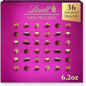 Mini Pralines, Assorted Chocolate Candy Pralines With Premium Filling, Great For Gift Giving, 6.2 oz. Gift Box