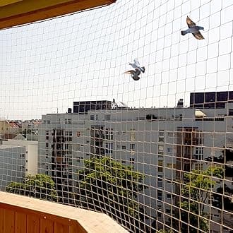 Mr. Right Pigeon Net for Balconies, Bird Control, Anti Bird and Monkey Heavy Duty HDPE Mesh Net for Balconies (6x8ft), Installation Kit Included