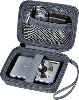 Digital Camera Case Compatible with VAHOIALD FHD 1080P/ for CAMKORY Digital Point and Shoot/for KODAK PIXPRO FZ45-BK 16MP Vlogging/for IWEUKJLO/for Nsoela, Holder for SD Card More- Grey (Box Only)