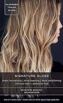 Kristin Ess Signature Hair Gloss Treatment - Brightening and Toning Glaze for Unisex/Women's Hair in 1 Application - Winter Wheat (Pack of 1)