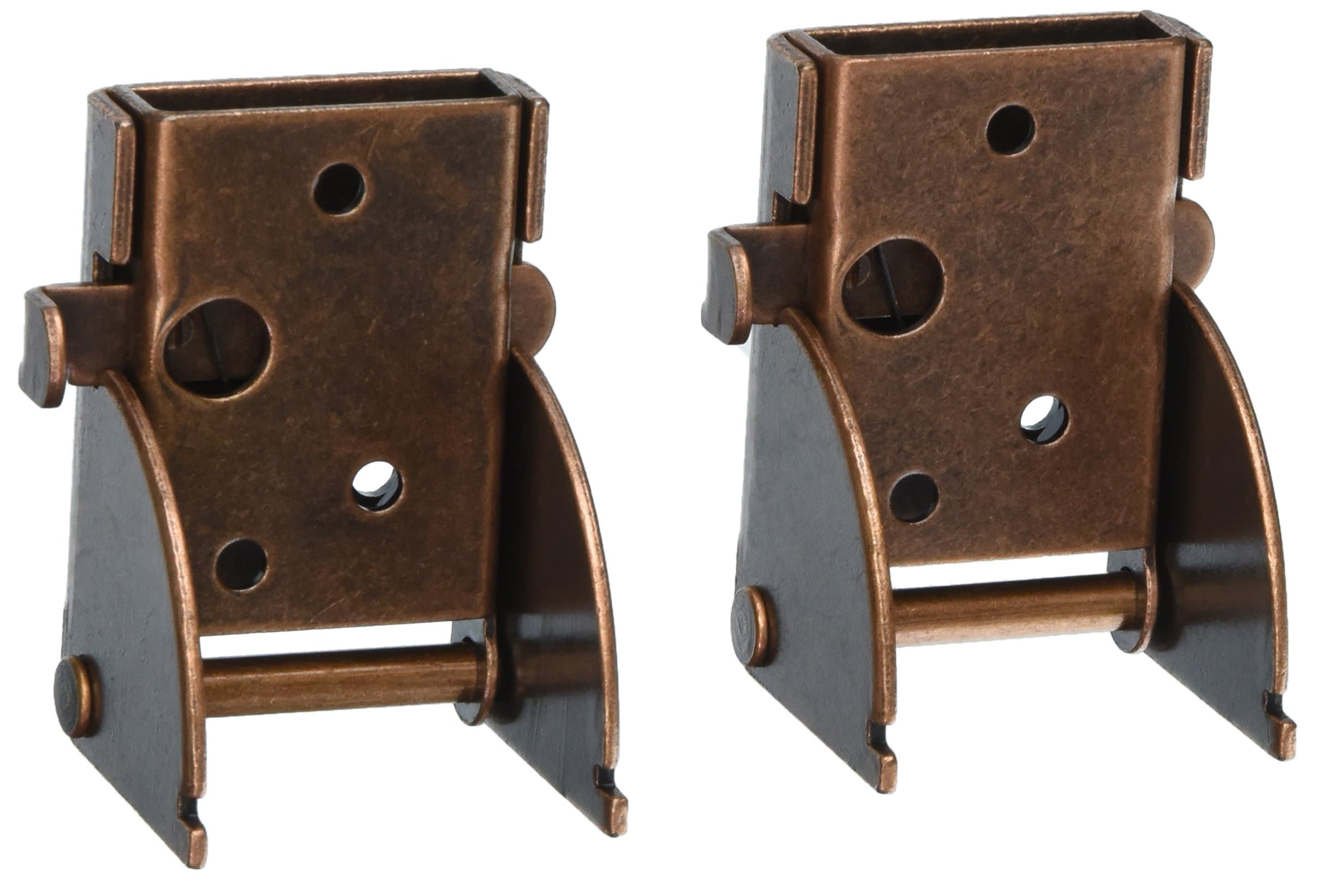 Rockler Posi-Lock Folding Leg Bracket – Durable Spring Activated Locking Table Leg Hinges – Statuary Bronze-Plated Steel Support Brackets - Secure Table Legs Folding Brackets.