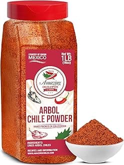 Chile de Arbol - Dried Red Chili Pepper Powder - 1LB (16oz) - Ground Peppers For Authentic Mexican Cuisine by Amazing Chiles & Spices