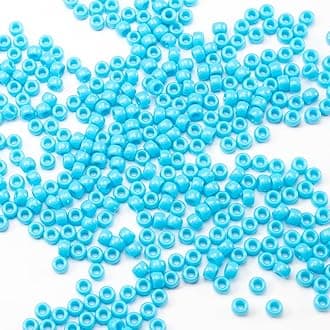 1000 Pcs Acrylic Plastic Blue Pony Beads 6x9mm Bulk Kandi Beads for Friendship Bracelet Necklace Jewelry Making Pens Hair Braiding Kit (Blue)