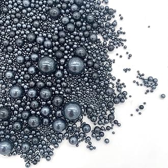 Weraru Edible Black Pearl Sugar Sprinkles Candy Mixing Size Baking Edible Cake Decorations Cupcake Toppers Cookie Decorating Celebrations Wedding Shower Party Chirstmas Supplies 130g/ 4.58oz