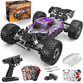 Jetwood1:16 4X4 Brushless Fast RC Cars for Adults, Max 42mph Hobby Electric RC Monster Trucks Oil Filled Shocks Remote Control Car RC Buggy with 2 Batteries for Boys (Moon Purple)