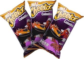 Authentic Mexican Chips Large Bag Fresh Mexican Snacks-Cheetos Bolita, Torciditos, Colmillos, Flaming Hot, Crujitos, Churrumais, Ruffles, Rancheritos, Doritos 3-Pack (Cheetos Colmillos)